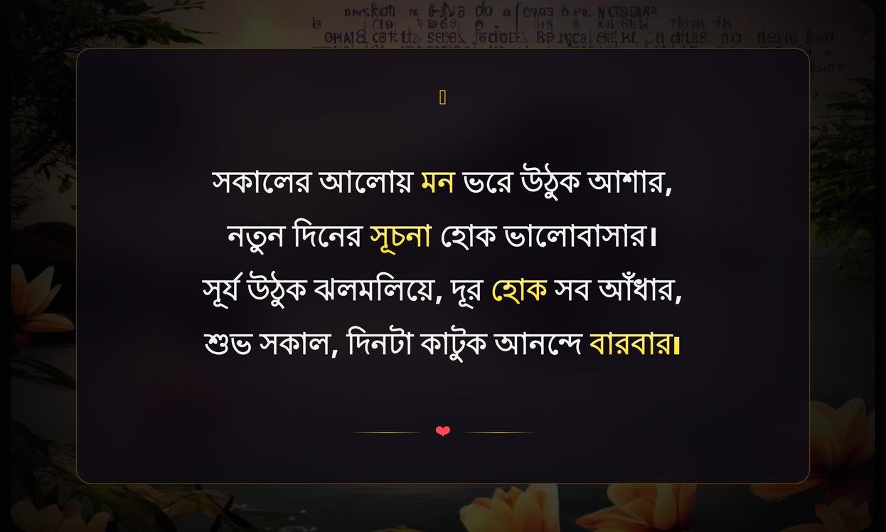 Good Morning Quotes In Bengali
